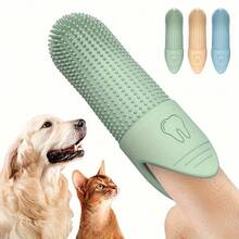 1pc Random Color Silicone Soft Finger Toothbrush For Dogs - 360° Gentle Cleaning, Soft Bristles, Suitable For Pet Dental Care, Easy To Use Dog Finger Toothbrush - Multicolor - View 11