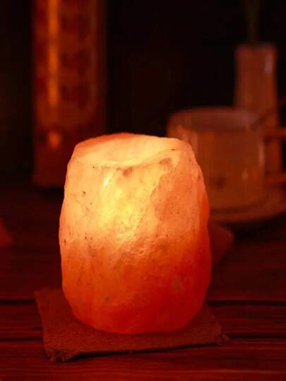 Orange Himalayan Pink Salt Candle Holder Salt Lamp Crafts, Aroma Diffuser Decor, Halloween & Christmas Holiday Gift (Natural Mineral, Fragrance-Free), Can Hold Scented Wax Melts