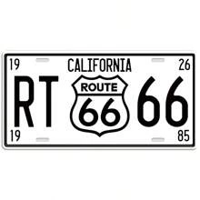 1pc Vintage American License Plate, Route 66 Wall Tinplate, Funny Street Metal Tin Sign, Route 66 Sign, Man Cave Car Plaque, Funny License Plate For Men/Women Car, Home Garage Bar Cafe Shop Art Wall Decor, Perfect Gift For License Plate Collector, Water-Proof 12x6inch