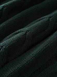 1pc Men's Christmas Sweater, Acrylic Knit Fabric, Green Fashionable Cable Knit Texture, Vintage Style For Home, Travel, School, Versatile, Excellent Gift For Men, Fall Winter, Grunge Style