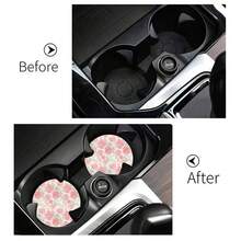 2 件装汽车杯架杯垫，防滑防震通用时尚车载杯垫，插入式内饰配件，派对礼物 - 均碼2pcs - 查看 6