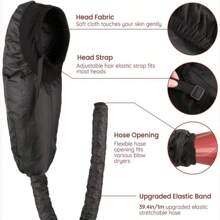 Bonnet Hair Dryer Hood Diffuser Attachment Soft Adjustable Dryer Cap With Headband Heat Protector Hair Drying Hoods Deep Conditioning Oiling And Hair Drying BlowDryer With Case Large