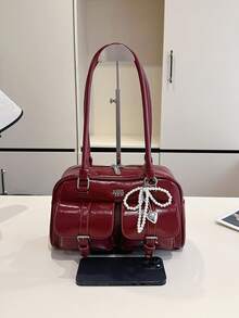 The New Wave Of Bread Knot Pendant Multi-Pocket Pillow Bag, Fashion Meilad Color Armpit Bag, Highly Attractively Retro Simplicity Senior Texture Women's Shoulder Bag, Daily Versatile Suitable For Commuting To Shop Shopping