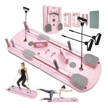 SIDIANBAN Pilates Board, Foldable Pilates Reformer Set, Multi-Purpose Pilates Reformer Board For Home, Pilates Exercise Sliding Board Fitness Equipment For Men, Women