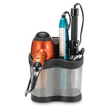 Hair Dryer Holder 2 Storage Slots Polder Styling Station Hair And Beauty Tool Organizer Black