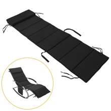 Cushion, Ergonomically Shaped, Padded Mattress Topper With Headrest For Rocking Chair, Garden, Black OGS28-P02