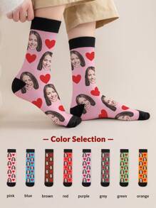 1 par de calcetines personalizados con cualquier cara para mujeres, calcetines personalizados con foto para chicos guapos y chicas hermosas, calcetines de pareja personalizados con foto divertidos e interesantes, apropiados para el Día de San Valentín, regalos de cumpleaños y otras ocasiones, calcetines divertidos, locos, de anime, multicolor con perros, gatos, con diseños llamativos, coloridos, adorables, relajantes y cómodos, personalizados y únicos, un tesoro personalizado ideal para graduación, invierno, Navidad, otoño y aniversarios