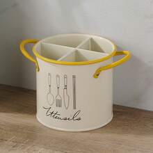 NYKAINMAN 1 Stück Vintage Besteckaufbewahrung aus Gusseisen mit 4 Fächern - Löffel, Gabel und Essstäbchen Eimer, Küchen Abtropfkorb Aufbewahrungsregal, Küchenutensilien, Weihnachten, Muttertag, Valentinstag - Verschiedenfarbig - Übersicht 9