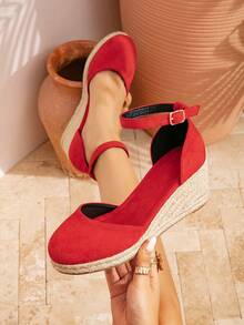 Women's Round Toe Platform Thick Sole Woven Bohemian Style Beach Holiday Sandals