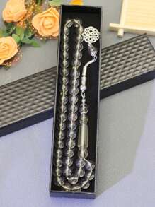 1 pieza Pulsera de 45 cuentas de oración de resina de 10 mm, de estilo árabe elegante y versátil, joyería de resina de lujo y colorida