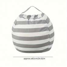 1个大容量帆布豆袋，带拉链，可用于收纳毛绒玩具/衣物/被褥，拉链旅行包，沙发包，家居收纳袋