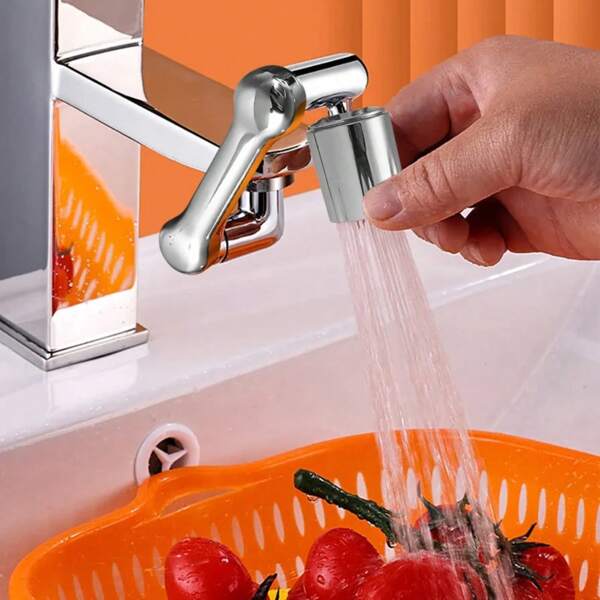 1 pezzo Estensore rotante per rubinetto, braccio meccanico rotante a 1080 gradi anti-schizzi, ugello dell'acqua rotante multifunzionale e durevole, dispositivo telescopico, adatto per l'installazione del rubinetto in bagno e cucina di casa