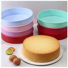 1pc Color Random Silicone Round Cake Mold, 4"/6"/8"/10" | Multipurpose DIY Baking & Pudding Tool, Oven , Ideal For New Year's Celebrations, Kitchen Baking Essentials, Colorful Cake Molds, Silicone Mold