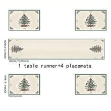 Farmhouse Christmas Plaid Dining Table And Kitchen Decor, Holiday Placemats Set - Red And Green, 2/4/6/8 Piece Set, Linen Placemats, Breakfast Placemats, Kitchen Accessories, Easy Clean Placemats, Suitable For Home, Dining Room, Restaurant Decor