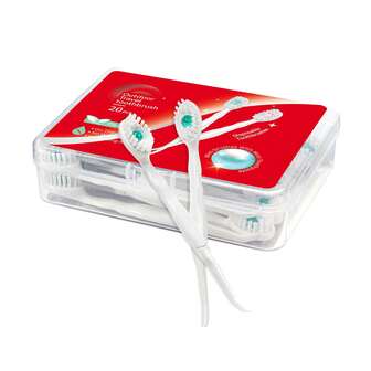 1 Box Of 20pcs Disposable Mini Toothbrushes With Built-In Fresh Pearl Toothpaste, No Water Needed, Portable Multi-Function Travel Oral Toothbrush, Fresh Teeth Cleaning