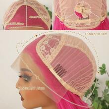 13X4 Free Part Ombre Pink Body Wave Synthetic Lace Front Wigs For Women 28 Inch Long Wavy Hair Wigs Glueless Soft Pink Ombre Colored Wigs Heat Resistant Christmas Wig Natural Long Wave Lace Front Wigs For Daily Party Cosplay Use - 玫紅色 - 查看 10