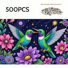 1000/500/300 片成人拼图，38x26 厘米/14.96x10.24 英寸，高品质厚纸板，色彩鲜艳，便携式艺术装饰 DIY 爱好必备，生日、万圣节、感恩节、斋月、复活节的完美礼物，工艺精湛，学习、娱乐活动游戏，艺术拼图系列，激发创造力，提高认知能力 - 彩色 - 查看 8