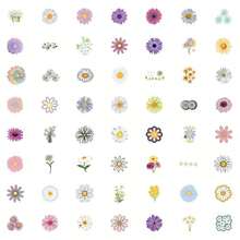 55PCS Cute Daisy Stickers Flower Stickers For Bottles Laptop Luggage Journaling, Beautiful Plants Stickers Vinyl Decals - 彩色 - 查看 8