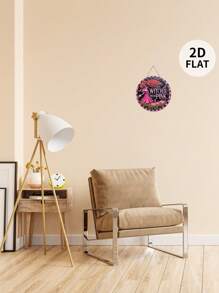 1 Stück 2D flach, Heimdekoration, Wanddekoration. Feiertags-Dekoration, Halloween-Dekorations-Schild, Hexe mit rosa Erkennungszeichen. Vintage-Stil, Holz-Wanddekoration-Schild, Geschenk für Freunde, Wandkunst, dekorative Plakette