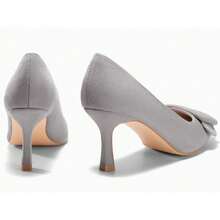 Women's Pointed-Toe Stilettos, Elegant High Heels, Shoes For Weddings And Formal Occasions, Women's Dress Shoes Gray High Heels - 灰色 - 查看 6