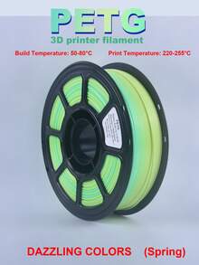 MXLX PETG 3D Printer Filament, 1.75mm, 1kg (2.2 Lbs), High-Precision, Strong, Odorless, Fluid, Moisture-Resistant 3D Printing Filament, Available In A Variety Of Rainbow Colors.