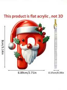 1pc Christmas 26 Alphabet Hanging Decorations - 2D Acrylic Alphabet Tree Hanging Christmas Decorations For Home & Office,Perfect For Holiday Parties & Gifts,Christmas Decrations(Please Remove The Film And Use It,Rope Color Random.)