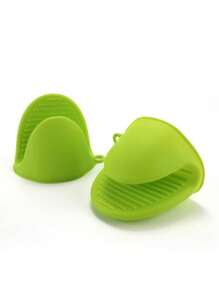 2pcs/Set Silicone Oven Glove & Pot Holder Set, Heat-Resistant Kitchen Gloves & Mini Pot Handle Cover For Cooking And Baking, Kitchen Stuff Camping Camping Stuff - Multicolor - View 17