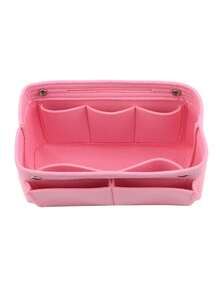 Multi-Pocket Portable Felt Travel Backpack Insert Storage Bag - Organize Cosmetics And Accessories With Ease - Chemical Fiber Material, No Printing, Compact And Lightweight Design