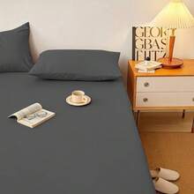 "40cm Extra Deep Pocket Fitted Sheet - Premium Soft Microfiber, Snug Fit For Thick Mattresses" - CHARCOAL01 - View 5