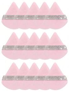 1pc/3pcs/5pcs/10pcs/15pcs/24pcs Black Triangle Makeup Sponge Set, Crystal Velvet Short Pile, Soft & Sticky, Suitable For Makeup, Home Decor, Vanity, Travel, Bedroom, Ideal Makeup Accessory. The Set Includes Powder Puff, Makeup Blender, Powder Puff, Makeup Sponge, Affordable Price, Suitable As Christmas Gift Or Stocking Stuffer. - Pink - View 15