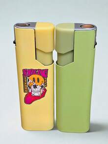 Caja de 25 encendedores flama tipo soplete recargable, textura mate - Verde Oscuro - Ver 6