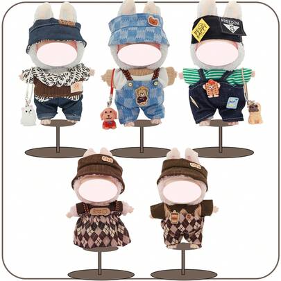 Outfit Set With Dog Pendant, Shoes, For Labubu, Fashionable Accessories And Merchandise (Excluding Plush Doll, Only Clothes And Accessories)
