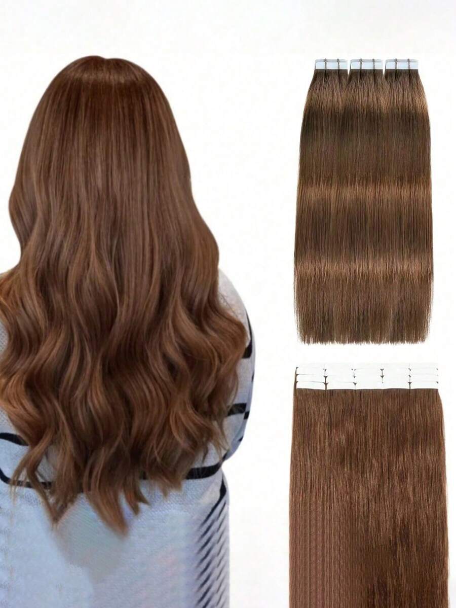 60 件直发纬纱胶带雷米头发自然隐形 PU 胶带接发胶带接发胶隐形 6 号接发 - S6 - 查看 1