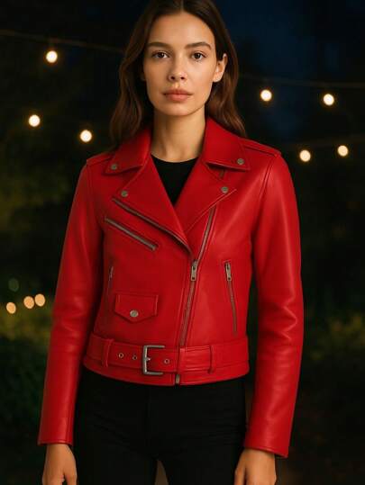 HPC POLO Chaqueta Chamarra Dama Mujer  Cazadora Vinipiel comoda, ligera, bonita y elegante motocilista