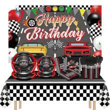 168pcs Pieces Of Racing Themed Tableware - Includes Paper Plates, Paper Cups, Paper Napkins, Knives, Forks And Spoons. Serves 24 Guests -  Birthday Parties, Family Dinners, Camping Trips.