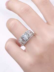 1 PC Fashion Cubic Zirconia Ring For Women For Wedding Engagement Party Jewelry Valentine's Day Gift