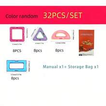 18pcs-146pcs Children's Magnetic Building Block Toys, Children's Large-Sized Magnetic Building Blocks, Design Building Toys For Boys And Girls, Suitable For Children Aged 3-12, STEM Toys, Magnetic Designer Building Board Puzzle Toys