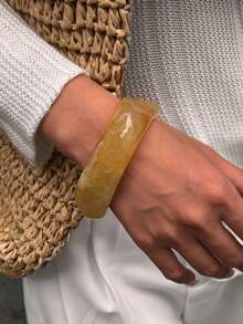 3 件套夸张不对称树脂半透明手链，女士适用，独特百搭 - 彩色 - 查看 8