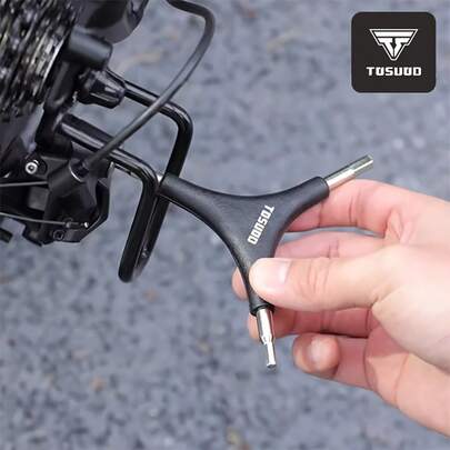 Herramienta de reparación de bicicleta TOSUOD, llave inglesa de 3 vías para bicicleta de montaña, herramienta multifuncional en forma de Y hexagonal