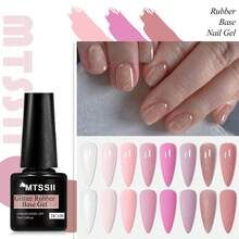 8pcs Rubber Base Gel Nail Polish Set, 7ml Nude Pink Glitter Rubber Base Gel Nail Polish, Nail Concealer Color Coating, Semi-Permanent UV Structure Gel Nail Polish, Removable UV Gel Nail Polish, Nail Art Set, Nail Art Supplies, Nail Art Design, Home Nail Salon - 彩色 - 查看 4