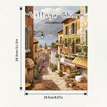 [NEW Village Charm Coloring Book] 1pc Original Coloring Book , 22 Pages Single-Sided Printing, Clear Lines And Exquisite Patterns, Ideal For Relaxation | Perfect Gift For New Year, Valentine's Day, Christmas, Birthdays, School Holidays, Perfect For Adults & Teens & Child - Multicolor - View 5