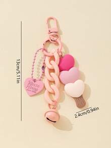 1 pieza Llavero decorado de aleación lindo para uso diario, accesorios de coche para el Día de San Valentín, dije para bolso, accesorios escolares, góticos, Y2K, con soporte para identificación, accesorios de coche, regalos para amiga, hermana, maestro