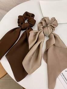 3 chiếc dây buộc tóc cao cấp bằng satin mềm mại màu đen, kaki, cà phê dành cho nữ, phụ kiện tóc thời trang đa năng, thanh lịch, tối giản, màu trơn phù hợp cho sử dụng hàng ngày, thường ngày, dự tiệc, đi làm, đi biển, buộc tóc đuôi ngựa, phối hợp trang điểm, buộc tóc, dây buộc tóc scrunchy, rửa mặt, thể thao, làm đẹp tại nhà, quà tặng phụ kiện trang điểm tại nhà, phụ kiện tập gym, phụ kiện tóc co giãn. - Nhiều màu - Xem 4