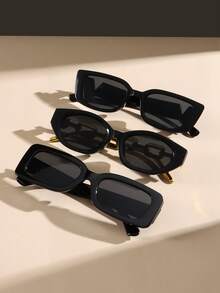 1 pieza Nuevas gafas de moda con montura pequeña estilo coreano para mujer, gafas con montura cuadrada estilo hip hop, accesorios de playa para influencers de moda, básicas para outfits de mujer de negocios casuales, regalos