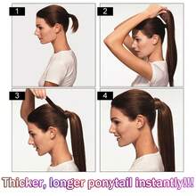 Pony Tail Thick Clip In REAL Remy Human Hair Wrap Ponytail Long Hair Extension Black Brown Blonde - #12/613 Nâu vàng/Vàng - Xem 9