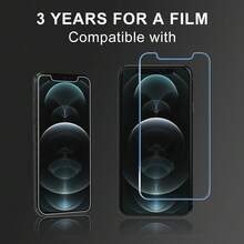 4片装钢化玻璃屏幕保护膜，适用于日常防护、办公、居家使用，防水、防震、防摔、防刮、防指纹，全覆盖 - 無色 - 查看 4