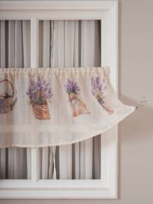 1pc Minimalist Linen Printed Curtain Partition Desk Skirt, Versatile