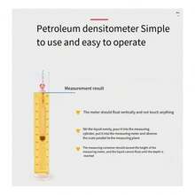 1 densímetro de vidrio para diésel con tubo de ensayo de 500ml, con vaso medidor, 0,800 a 0,0900, listo para usar. Densímetro de vidrio reutilizable.