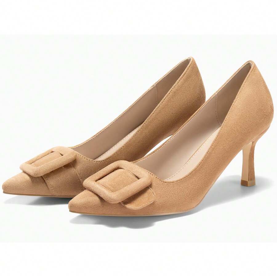 Women's Pointed-Toe Stilettos, Elegant High Heels, Shoes For Weddings And Formal Occasions, Women's Dress Shoes Light Khaki High Heels - 淺卡其色 - 查看 1
