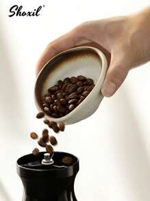 shoxil 1pc Coffee Bean Saucer, Ceramic Coffee Bean Measuring Tray, Display Container Suitable For Tea And Coffee Beans, Can Be Used For Weighing Coffee Beans And Storing Small Snacks, Suitable For Home Kitchen, Living Room Coffee Table, Office Pantry, Cafe Display Area, Tea Room Decoration